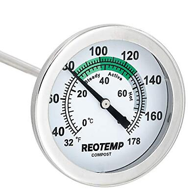 12 Inch Soil amp; Compost Thermometer with Digital Composting Guide 32 178 Fahr... $17.31