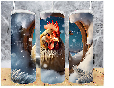 #ad Chickens 20 oz tumbler CHOICE Custom stainless steel winter FREE shipping $27.55