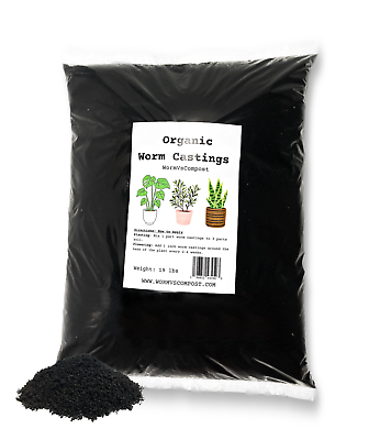 Organic Worm Castings 19lbs Fertilizer Soil Amendment WormVsCompost $19.99