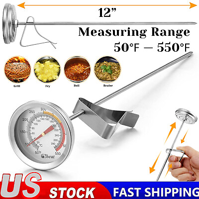 12quot; Deep Fryer Thermometer Turkey Stainless Steel Commercial Kitchen Accessories $8.41