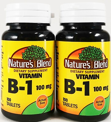 #ad Nature#x27;s Blend Vitamin B 1 Supplement 100mg 100Tablets pack of 2 EXP:03 2025 $9.73