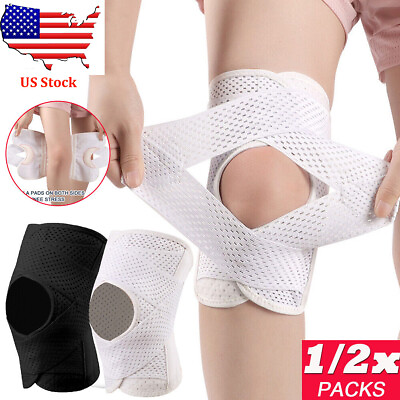 #ad Knee Sleeve Compression Brace Meniscus Sport Support Joint Pain Arthritis Relief $4.89