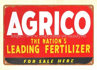 #ad Agrico Fertilizers metal tin sign man cave garage shop wall decor $18.95
