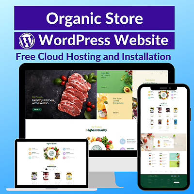 Organic Sale Business Affiliate Website Store Free Cloud Hosting Installation  $7.95