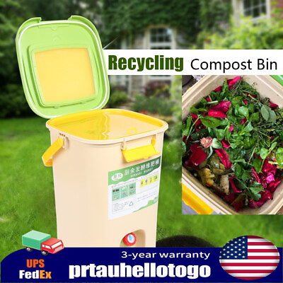 #ad 21L Compost Bin Kitchen Food Waste Bokashi Bucket Garden Organics Composter Bin $51.87