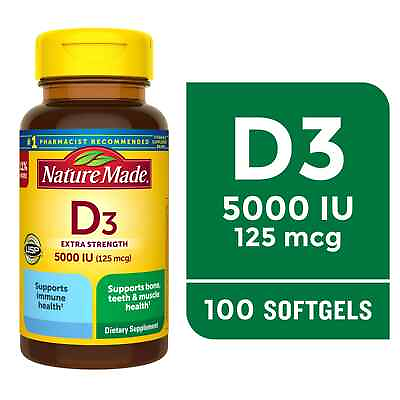 #ad Nature Made Extra Strength Vitamin D3 5000 IU 125 mcg Softgels 100 Count 🌞 $12.95