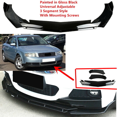 #ad Add on Universal Fit For AUDI A4 B6 2001 2005 Front Underbody Lip Spoiler Black $55.99