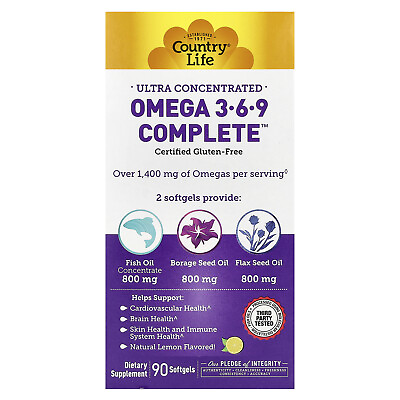 #ad Ultra Concentrated Omega 3 6 9 Complete Natural Lemon 90 Softgels $24.89
