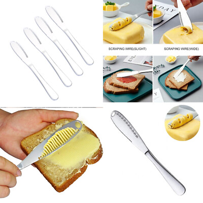 US 4 8 Pack Butter Spreader 3 in 1 Butter Curler Knife Kitchen Stainless Steel $9.99