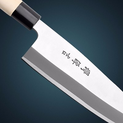 Butcher Deba Knife Kitchen Steel Forged Chop Bone Cut Slice Meat Fish Wood 150mm $71.99