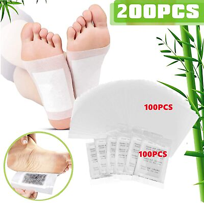 200pcs Foot Detox Patches Pads Toxins Deep Cleansing Herbal Organic Slimming $14.92