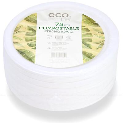 #ad #ad Jena ECO Compostable Strong Microwaveable Party Food 5.5quot; 14cm Bowls Pack of 75 GBP 12.49