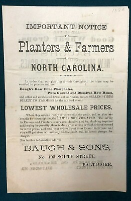 BAUGH amp; SONS 1883 vintage 4 page agricultural fertilizer flyer from Baltimore $11.99