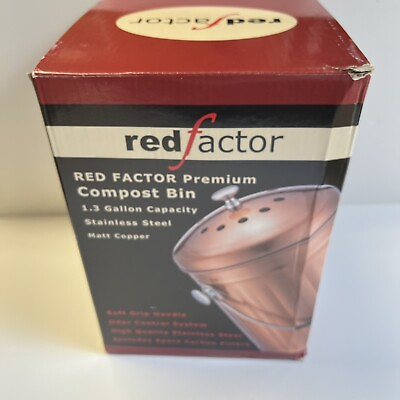 COMPOST BIN Stainless Steel Food Waste Bucket with Dual Filter Copper RED FACTOR $45.00