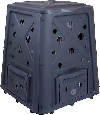 #ad 65 Gallon Outdoor Compost Bin with Snapping Lift off Lid 4 Door Access and Mul $107.99