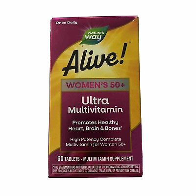 #ad Nature’s Way Alive Women#x27;s 50 Ultra Potency Complete Daily Multivitamin 60 Tab $12.99