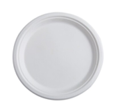 #ad 9IN ROUND WHITE COMPOSTABLE PLATES 125 PLATES $39.50