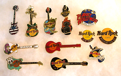 12 Hard Rock Cafe Planet Hollywood House of Blues Collector PINS $39.00