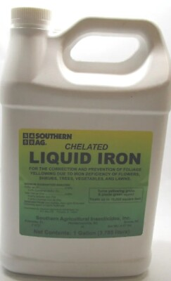 Southern AG Chelated Liquid Iron Fertilizer 1 Gallon Treats Up To 16000 Sq Feet $40.01