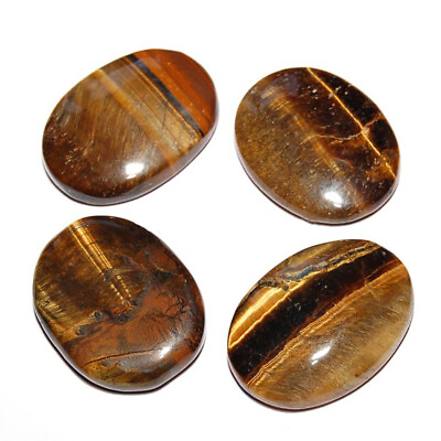 #ad #ad Natural Tigers Eye Palm Stone Golden Rock Crystal Healing Reiki Polished Worry $10.99