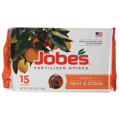Jobes Fertilizer Spikes for Fruit Tree Citrus Trees 4 LB Organics Water Soluble $13.33