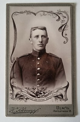 #ad Tolles schönes CDV Foto Deutscher Soldat in Uniform um 1914 18 WW1 EUR 4.50
