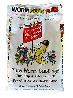 #ad Worm Gold Plus 100% Organic Worm Castings 8qt Approx 13lbs Bag Size Impro... $34.76