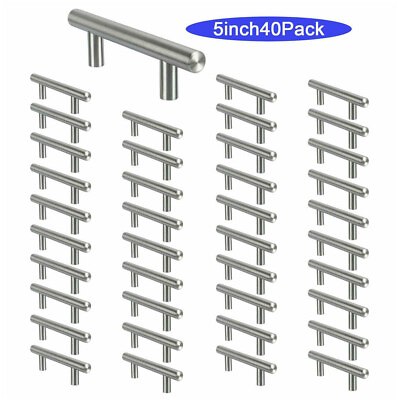 5#x27;#x27; Kitchen Cabinet Pulls Stainless Steel Cupboard Drawer T Bar Handles 40 Pack $20.58