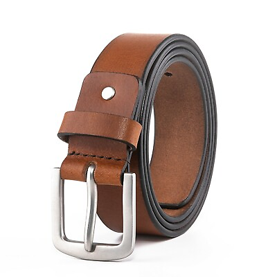 Men’s beltsFull Grain Genuine Leather Casual Dress Jeans Belts for Men $13.98