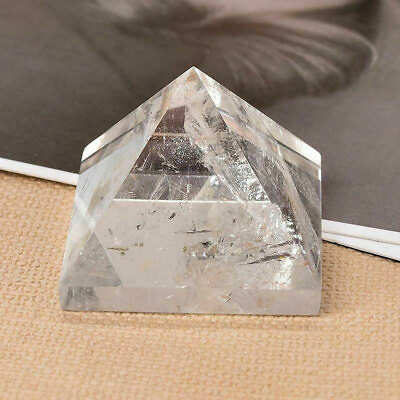#ad #ad Natural White Clear Crystal Pyramid Quartz Stone Point Chakra Reiki Rock Obelisk $9.79