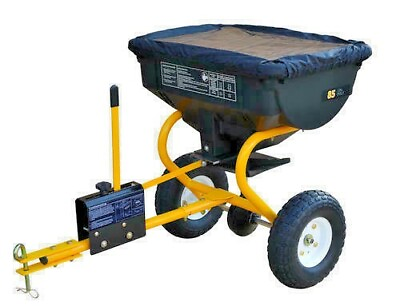 #ad 85 lb Tow Behind Broadcast Spreader ATV Tractor Fertilizer Grass Seed Ice Melt $163.99