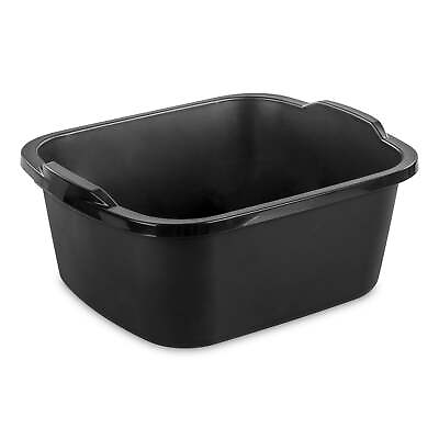 Dishpan Basin Dish Plastic Wash Food Kitchen Storage Box 18 Qt Black Tub Laundry $6.70