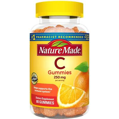 Nature Made Vitamin C Gummies Tangerine 250 mg 80 Gummies $11.78