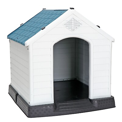 32quot; Plastic Outdoor Large Dog House Pet Puppy Kennel Weather amp; Water Resistant $63.58