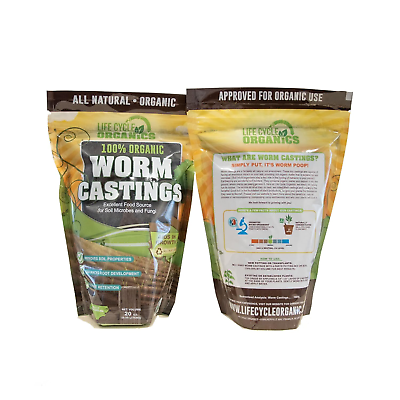 #ad 20 Oz 100% Organic Worm Castings – Natural Superfood for Plant Growth Root Deve $18.74