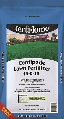 #ad Fertilome Centipede Lawn Fertilizer 15 0 15 20 Lb $36.30