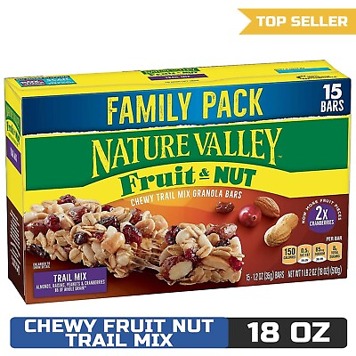 #ad Nature Valley Chewy Fruit and Nut Granola Bars Trail Mix 1.2 oz 15 ct $13.90