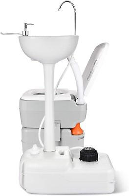 #ad Portable Sink and Toilet 17 L Hand Washing Station amp; 5.3 Gallon Flush Potty $167.98