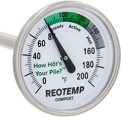 Reotemp 20 Inch Fahrenheit Backyard Compost Thermometer with Digital Composting $36.03