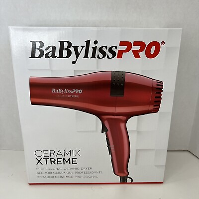 BABYLISS PRO CERAMIX XTREME 2000 WATT CERAMIC HAIR BLOW DRYER RED Nozzle NEW $69.95