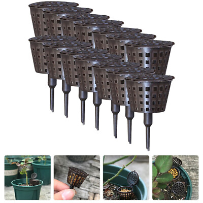 #ad #ad 20 Pcs Plastic Fertilizer Basket with Lid Mini Baskets Plant Pots Flower $9.01