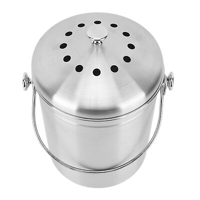 #ad Compost Bucket For Kitchen Countertop Compost Bin Round Stainless Steel Remove $48.03