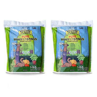#ad 100% Pure Organic Worm Castings Fertilizer 4.5 Pounds 2 Pack Improves So... $39.99