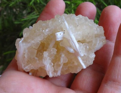#ad #ad Scolecite On Calcite Crystals Rock Minerals Specimen E=1 $11.99