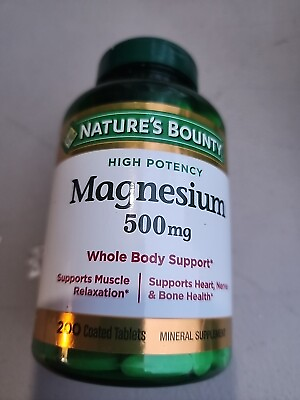 #ad Nature’s Bounty Magnesium Bone and Muscle Health Tablets 500mg 200 Ct $13.65
