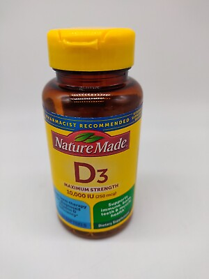 #ad Nature Made Vitamin D3 10000 IU 60 Softgels Bone Health Exp. 02 2025 $12.30