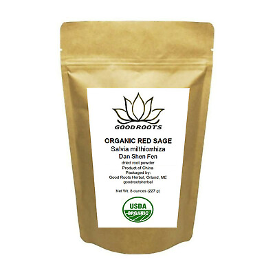 Red Sage Root Powder Organic Dan Shen Salvia miltiorrhiza radix 1 2 Pound 8 oz $24.90