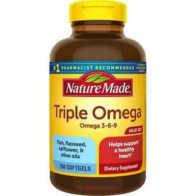 #ad #ad Nature Made Triple Omega 3 6 9 Softgels 150 Count Exp 01 27 Dietary Supplement $24.95