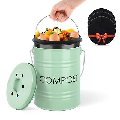 #ad Kitchen Countertop Compost Bin with lid – Small Includes Inner Compost Bucket... $40.69