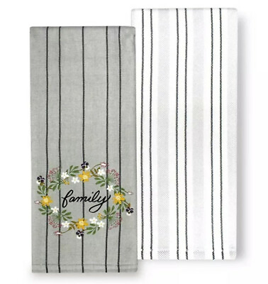 FOOD NETWORK Farmhouse Family Kitchen Kitchen Towels 2 PACK NEW Adorable $11.66